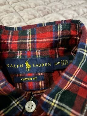 Ralph Lauren Red and Green Plaid Button-Down Shirt